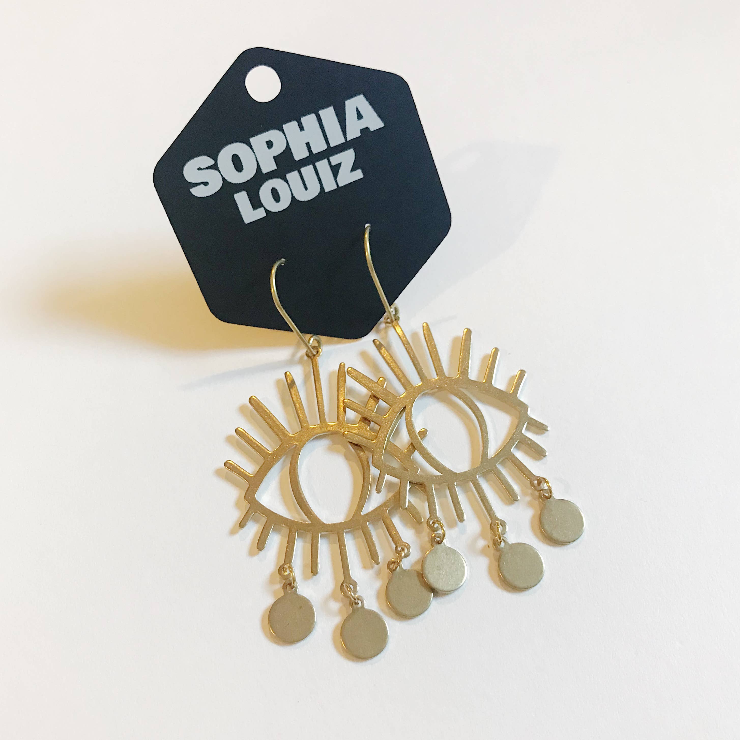 Sophia Louiz – wholesale Hängande örhängen – Iris örhängen - Mässing3