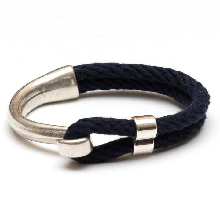 Hampstead - Navy/Silver - Nautical Rope Bracelet for wholesale by Allison Cole Jewelry