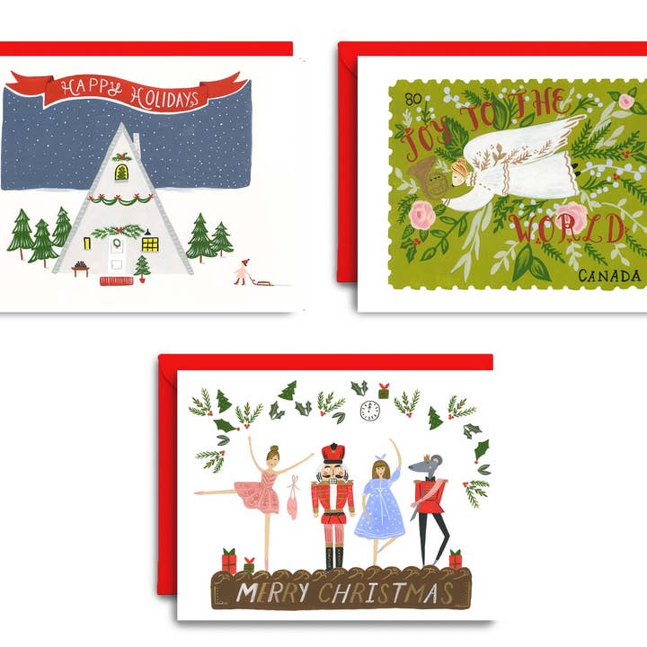 Christmas Joy | Kerstkaartenset voor wholesale door Inkwell Cards