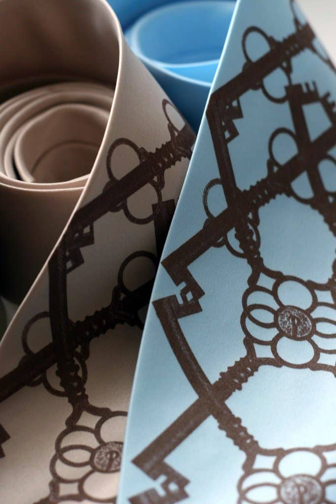 Cyberoptix Tie Lab - Wholesale Necktie - Men's - Skeleton Keys Necktie "Argyle Key" Microfiber Tie.3