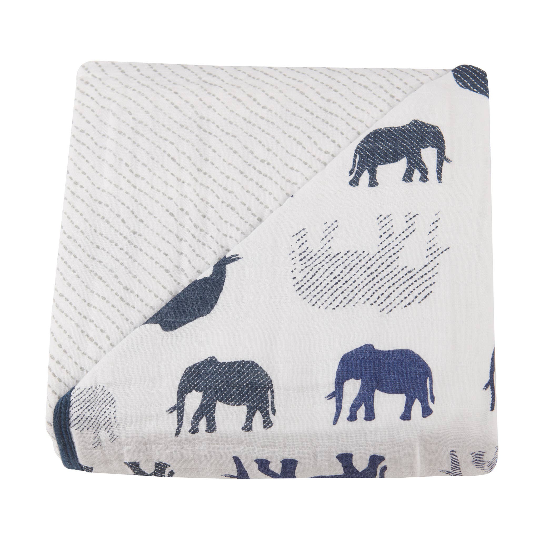 Newcastle Classics - Wholesale Bedding Blanket - Kids & Baby - Blue Elephant and Spotted Wave Newcastle Blanket2