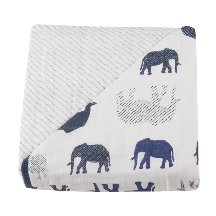 Newcastle Classics - Wholesale Bedding blanket – Kids & Baby - Blue Elephant and Spotted Wave Newcastle Blanket2
