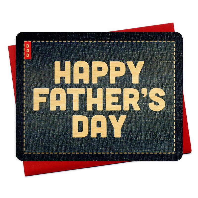 Night Owl Paper Goods - Wholesale Father's Day Card - Denim Dad Wood Father's Day Card0
