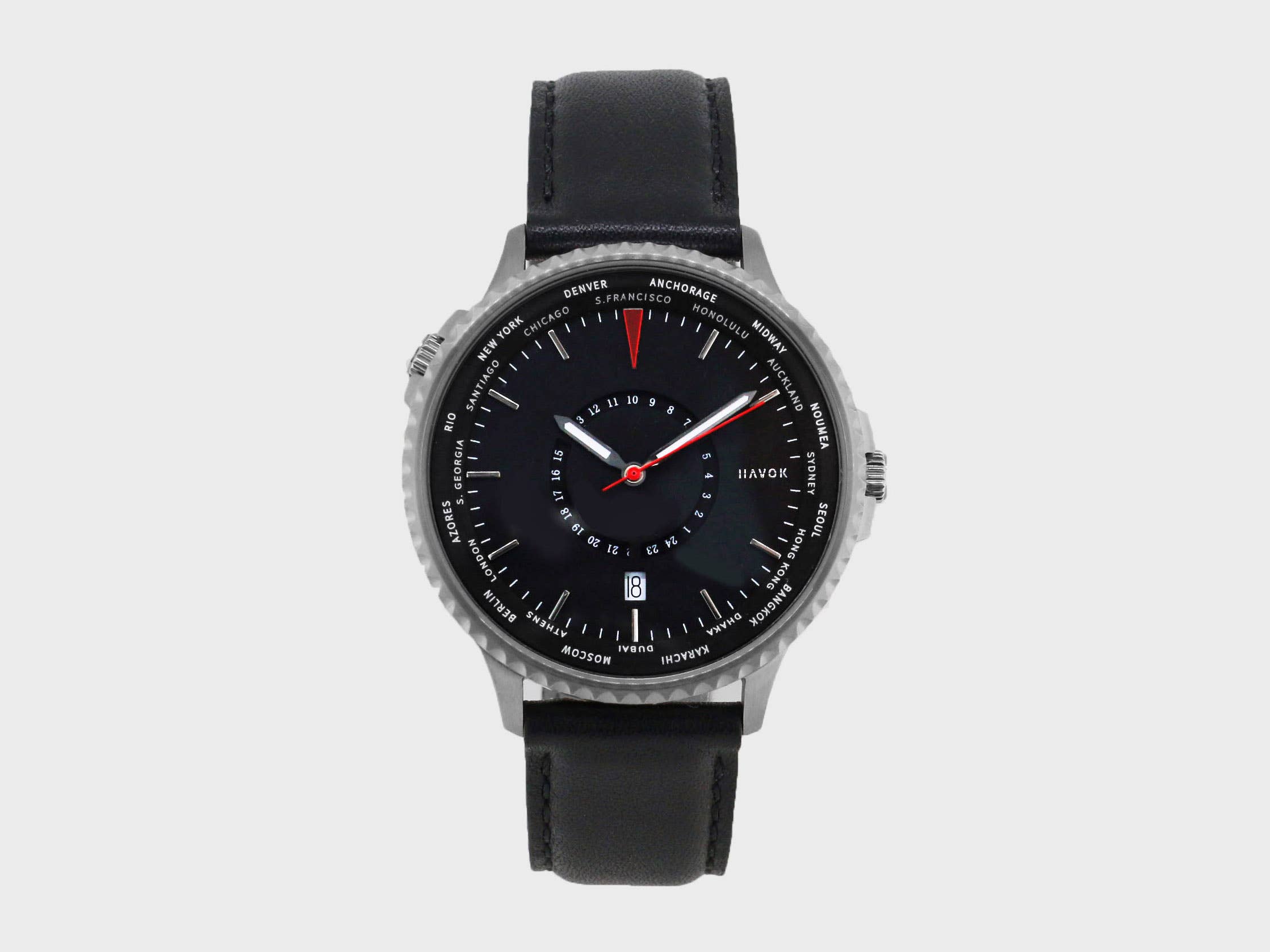 Elliot Havok - Wholesale Wrist Watch - Men's - World Traveller | 24 Time Zones On a World Timer10