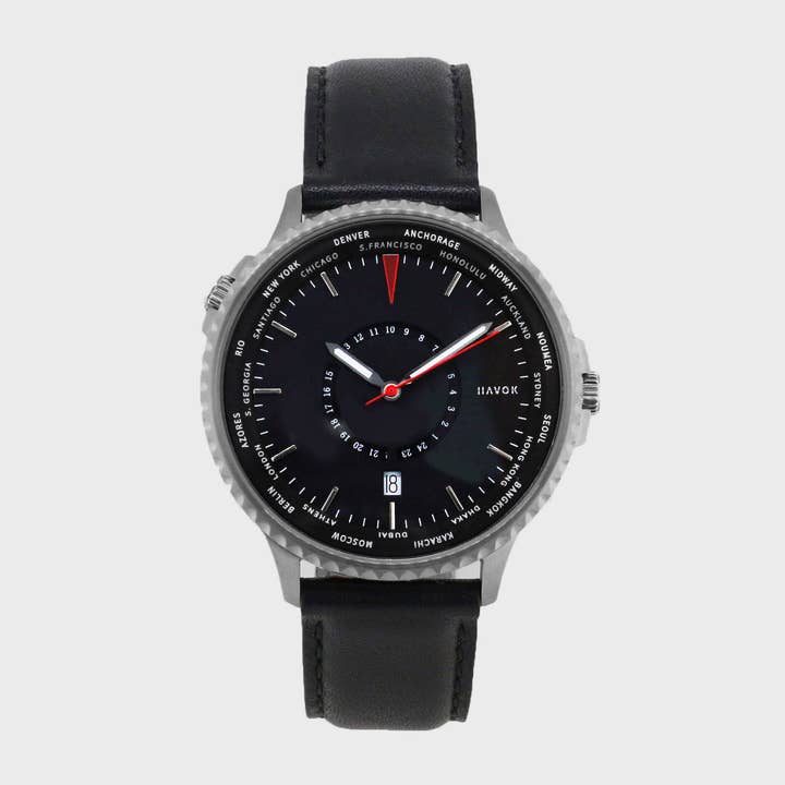 Elliot Havok - Wholesale Wrist Watch - Men's - World Traveller | 24 Time Zones On a World Timer10