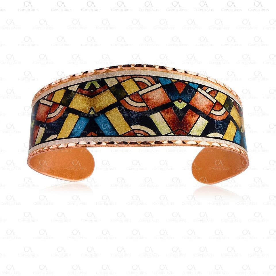 COPPER ARTS INC. - Wholesale Cuff Bracelet - BA 11 Colorful Art Deco  Bracelet0