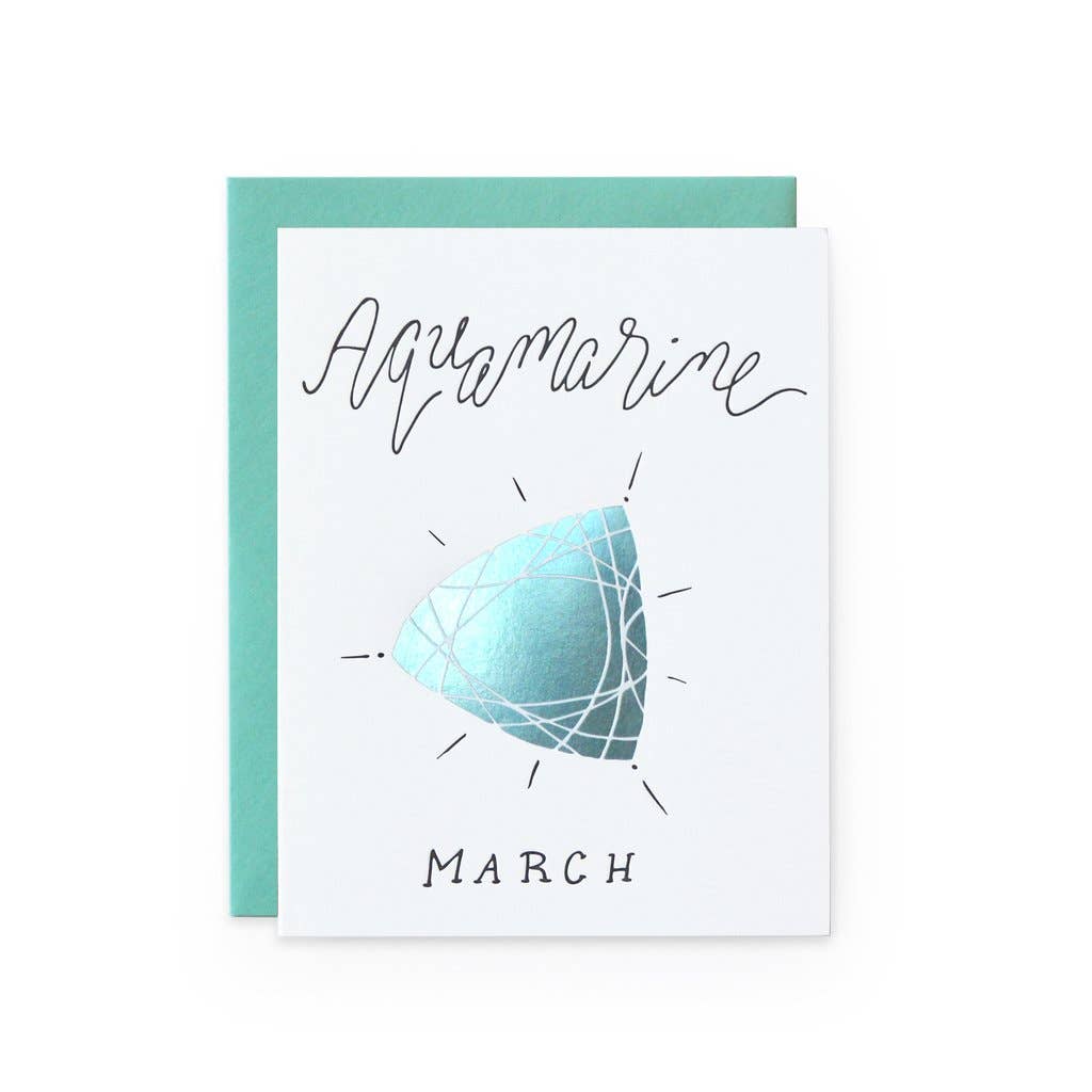 Wild Ink Press - Wholesale Birthday Card - Aquamarine - March Gemstone Birthday Card