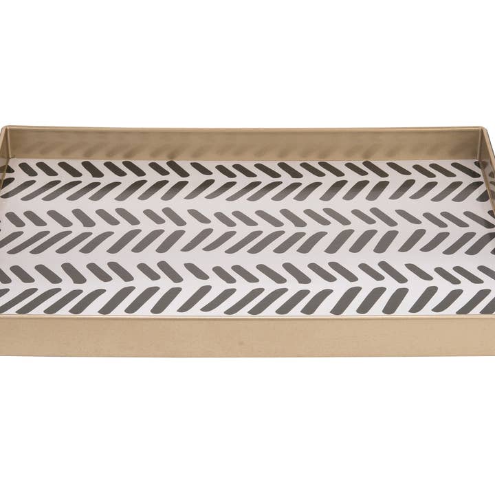 Black - White Ticked Serving Tray for wholesale by Totalee Gift