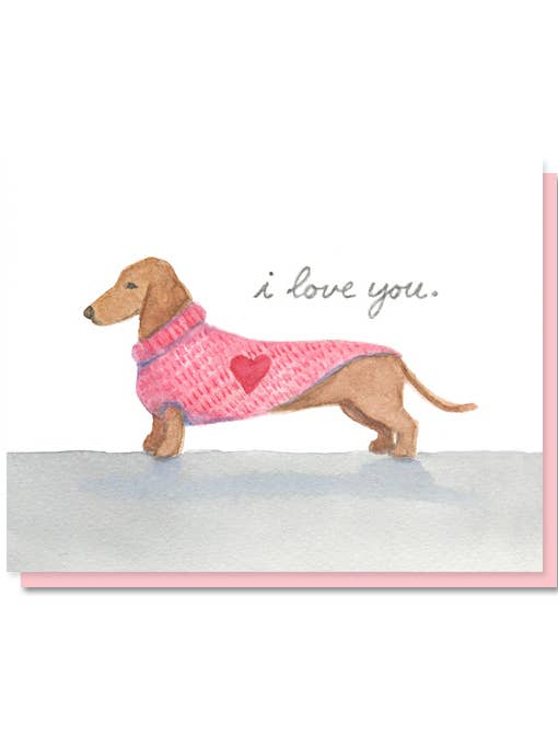 I Love You Dachshund Card for wholesale by The Lavender Whim