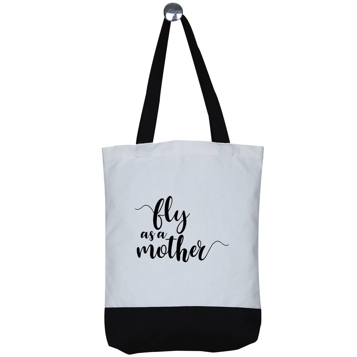 Made2Order - Wholesale Tote Bag - Women's - Fly As A Mother Tall Canvas Reusable Tote Bag0