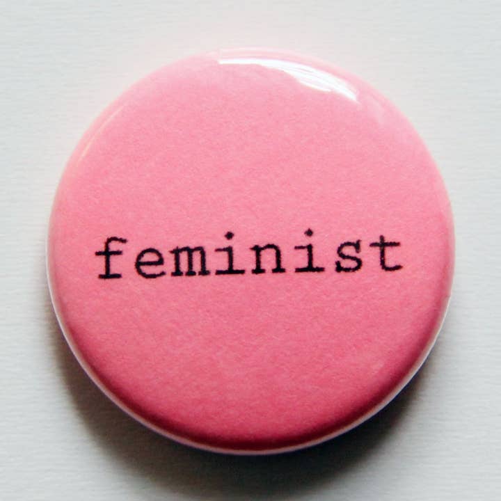 Máquina de escribir feminista botón de una pulgada para venta al por mayor de Midge Blitz