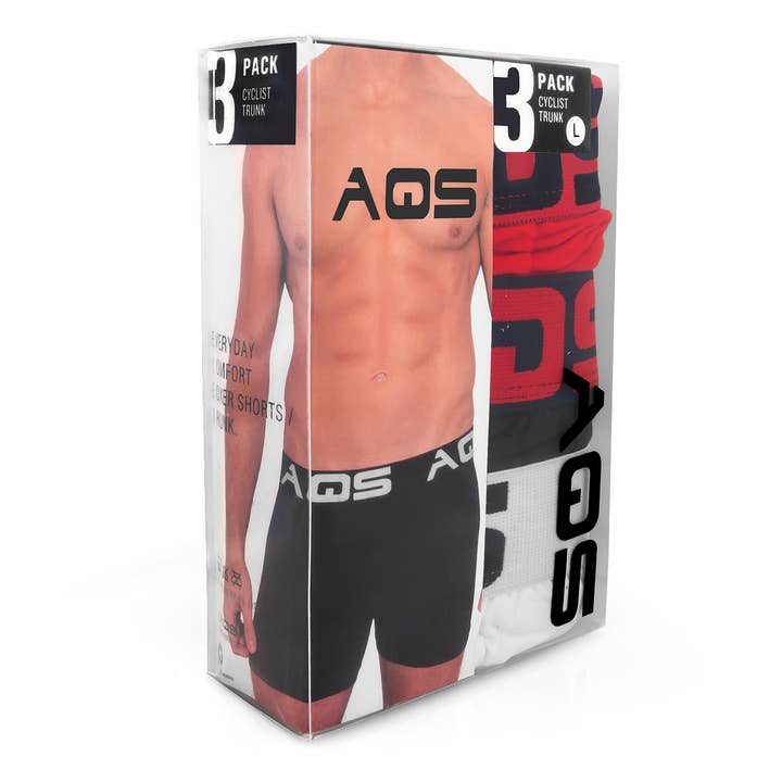 AQS Brand Inc. - Wholesale Underwear - Men's - AQS Classic Fit Boxer Brief 3 Pack