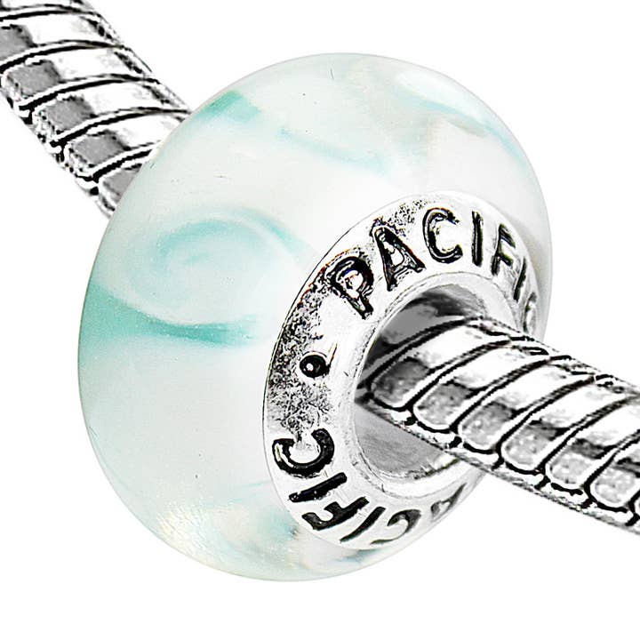 West Coast Jewelry - Wholesale Beads - Silver Murano Glass Bead - Cabana in the Sun1