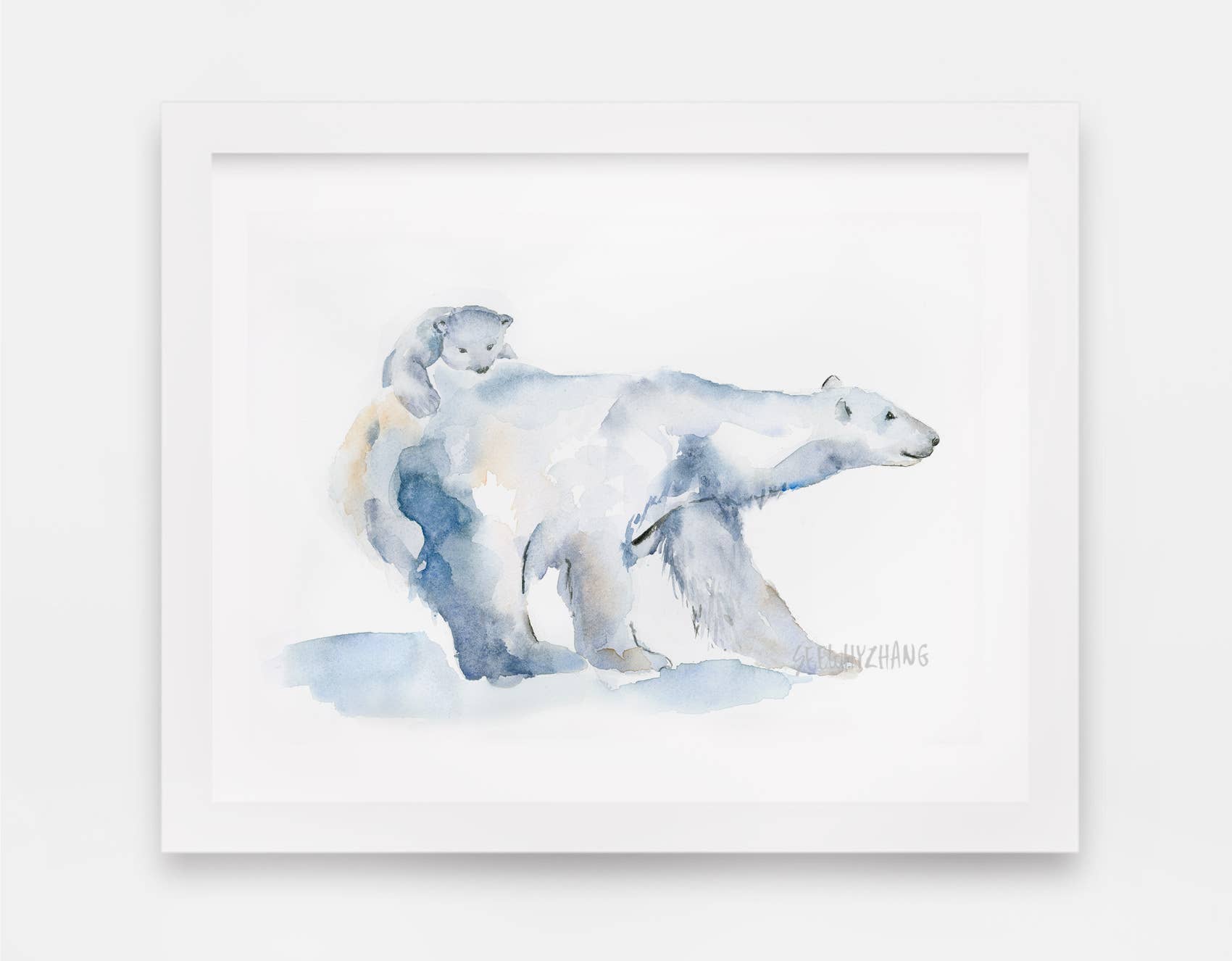 Easy Sunday Club - Wholesale Art Print - 8'' x 10'' Mother and Cub Polar Bear Art Print1