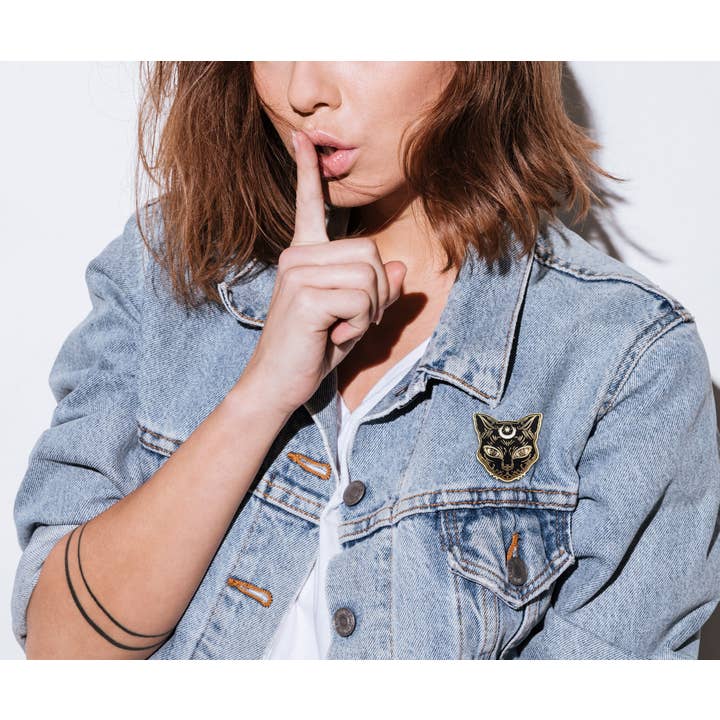 Real Sic - Wholesale Reversspeld/knoop - Luna The Black Cat Kitty Halloween Heksenkat Emaille Pin5