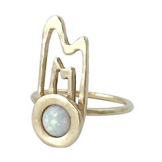 Drip Ring With Opal for wholesale by Therese Kuempel Jewelry