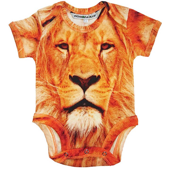 Short Sleeve Bodysuit - Lion for wholesale by Inchworm Alley