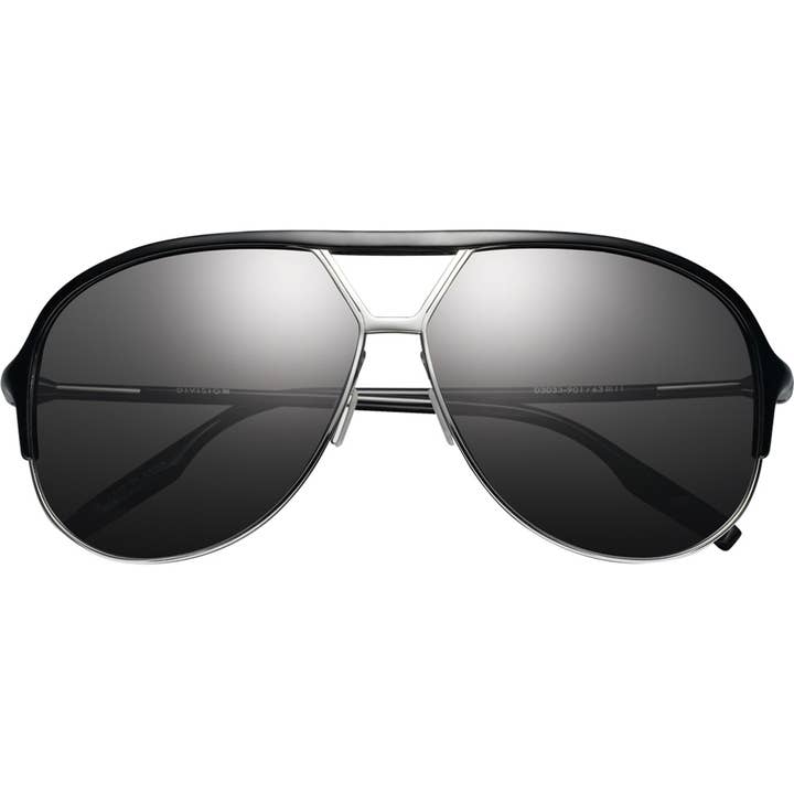 Óculos de sol polarizados pretos polidos Division - Chrome por atacado de IVI Vision