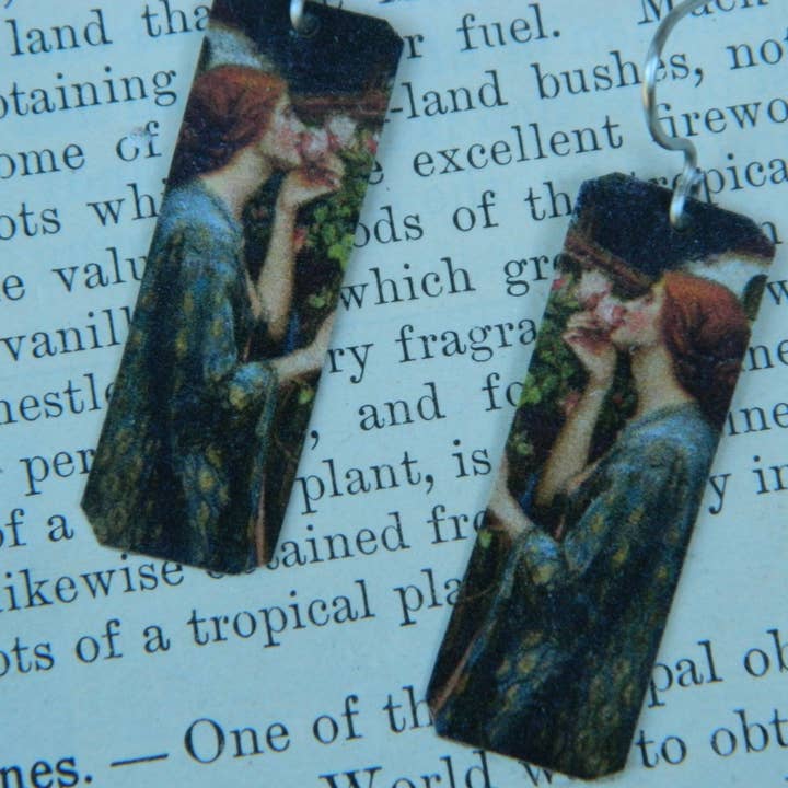 Øreringe kunst John Waterhouse Maiden med blomst for engroshandel hos Sarah Wood Studio