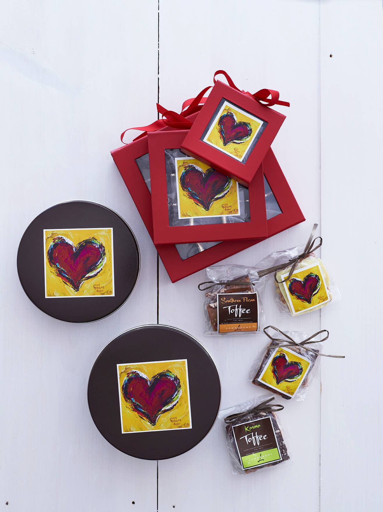 Lambrecht Gourmet - Vente Boîtes de chocolats - Fleur De Sel Coffee Valentine - Boîte de 8 Pc1