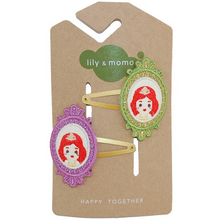 Lily and Momo - Wholesale Hair Clip - Kids - Princess Cameo Hair Clips- Multi