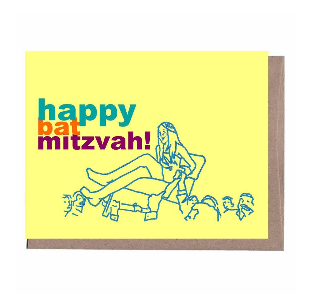 La Familia Green - Wholesale Bar/Bat-Mitzvah Card - Bat Mitzvah Hora Greeting Card1