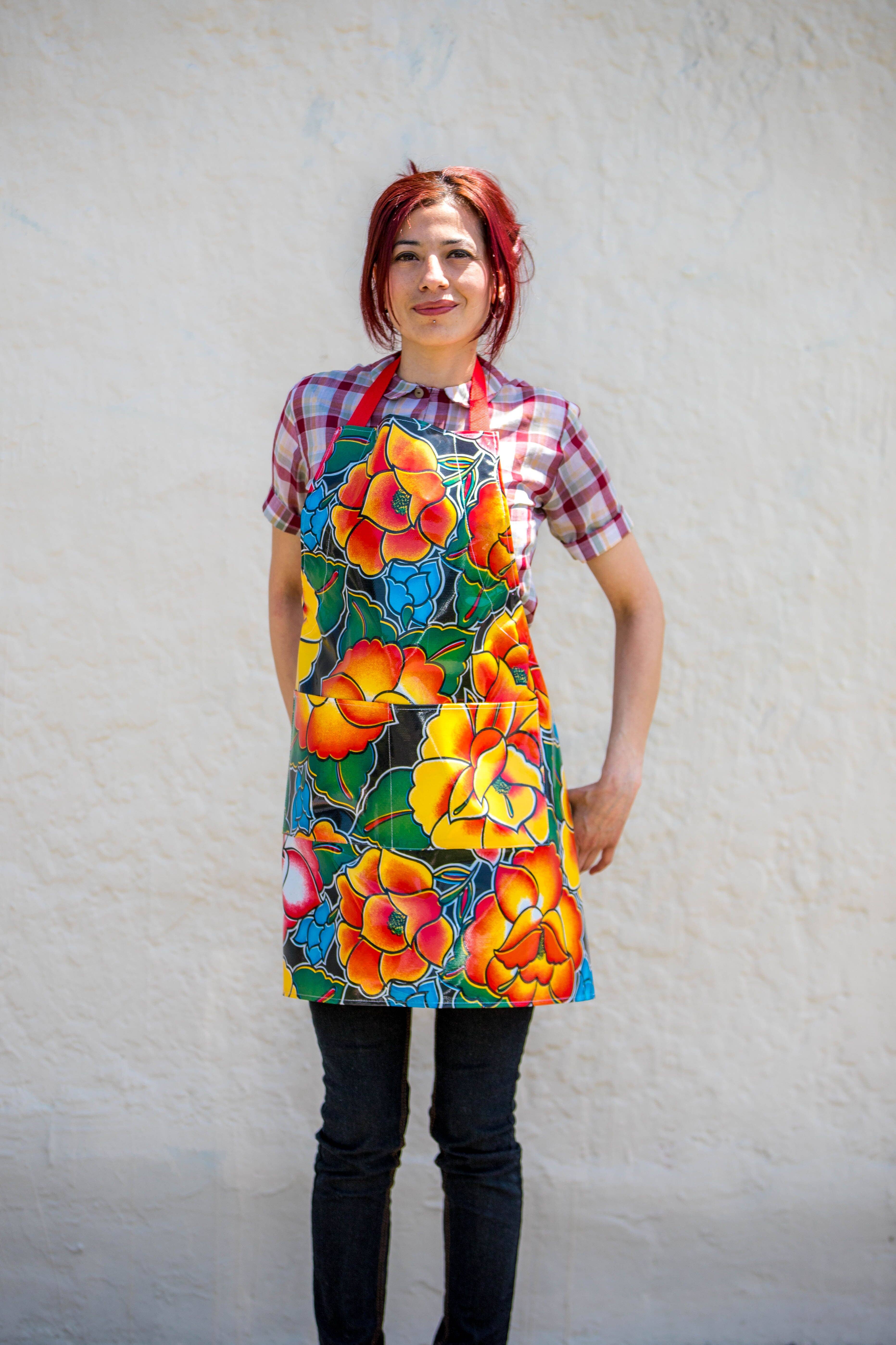 Oilcloth International - Wholesale Apron - Black Tehuana Apron1