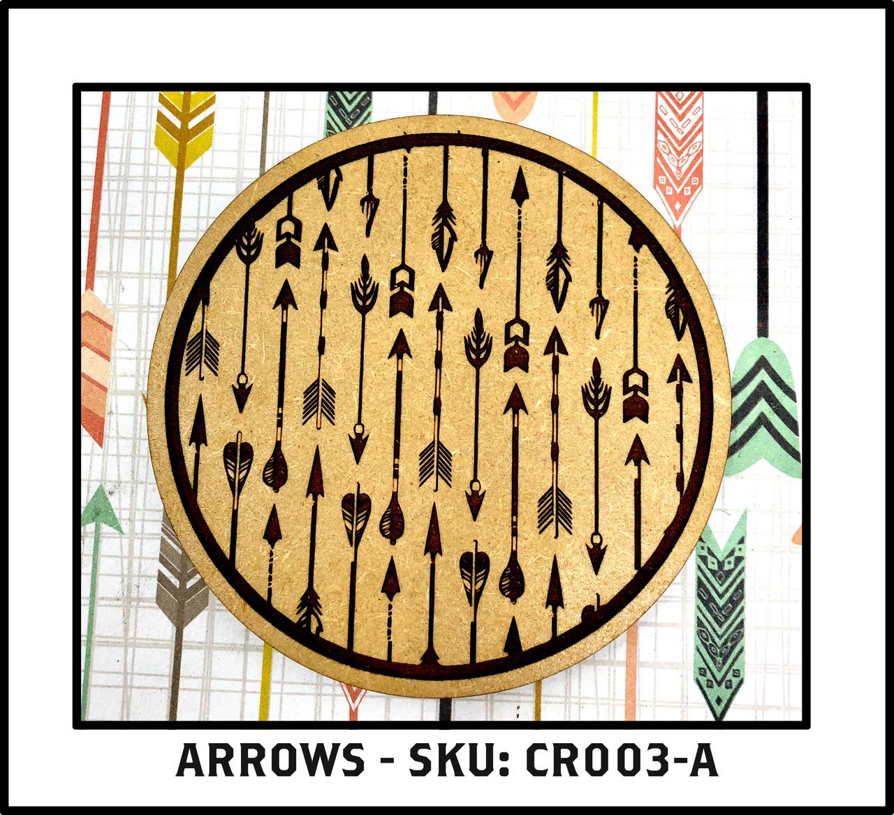 Insert Brand Here Shop - Wholesale Coasters - Drink Coaster - Boho Arrows Design