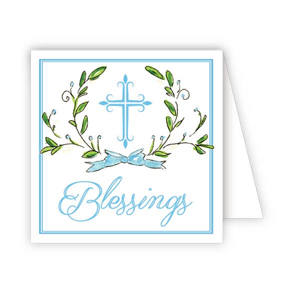 Velsignelser Blå Kors med Laurel Kabinet Card for engroshandel hos RosanneBeck Collections