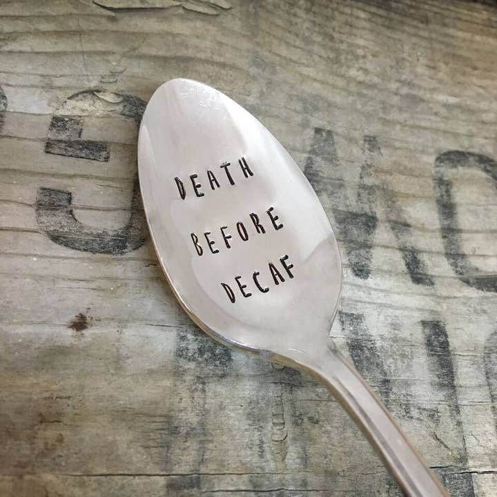 Pumpernickel and Wry - Wholesale Table Spoon (Cutlery) - Death Before Decaf Teaspoon