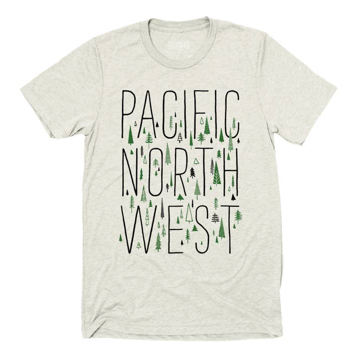 PNW Evergreen - Camisa unisex, diseño de avena para venta al por mayor de Factory 43