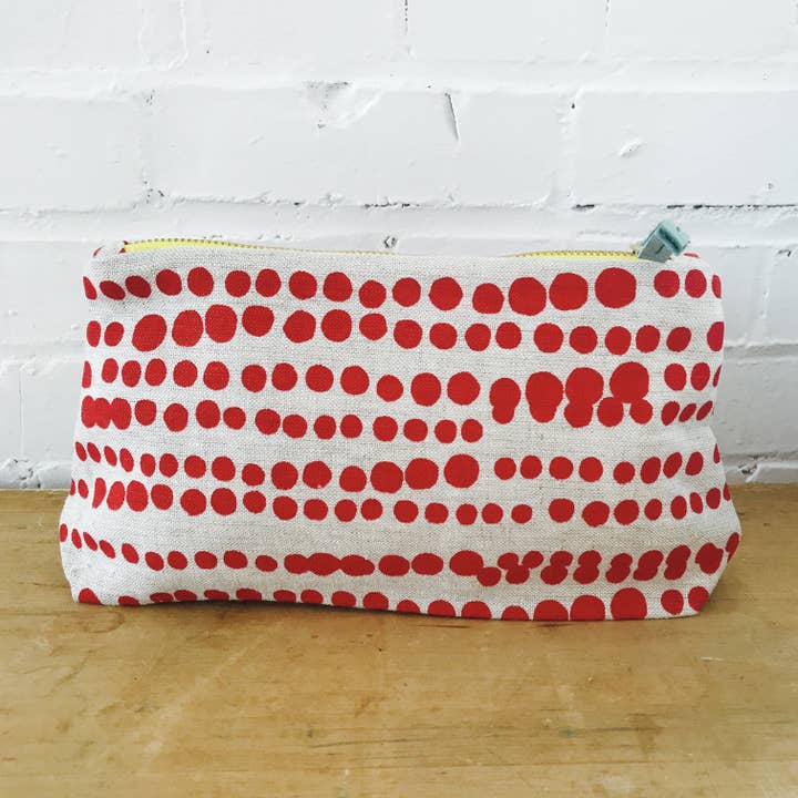 Erin Flett - Wholesale Makeup/Cosmetic Bag - Red Hilary Makeup Zipper Bag