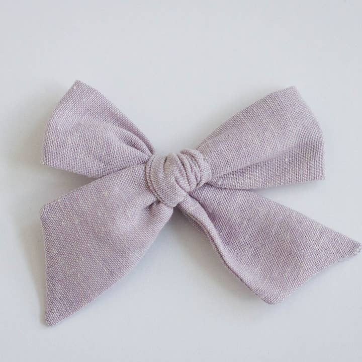 Wanderlust and Mayhem - Wholesale Hair Bow - Kids - Lilac Linen Blend Hair Bow0