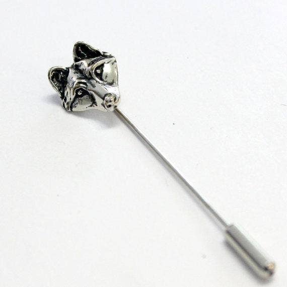 Wolf Face Ascot Stickpin for wholesale by Moon Raven Designs