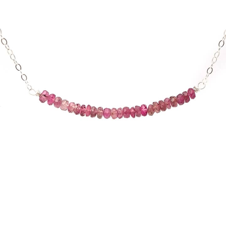 Ombre Facet Necklace, Tourmaline & Sterling Silver for wholesale by Soasa Designs