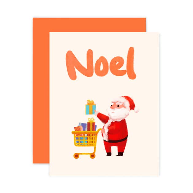 Santa Shopping Cart Card for wholesale by The Little Red House