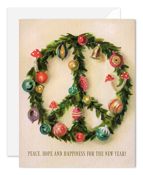 JANET HILL STUDIO - Wholesale Season's Greetings Card - Peace Wreath Card2