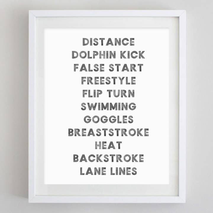 Swimming Watercolor Print for wholesale by Carly Rae Studio