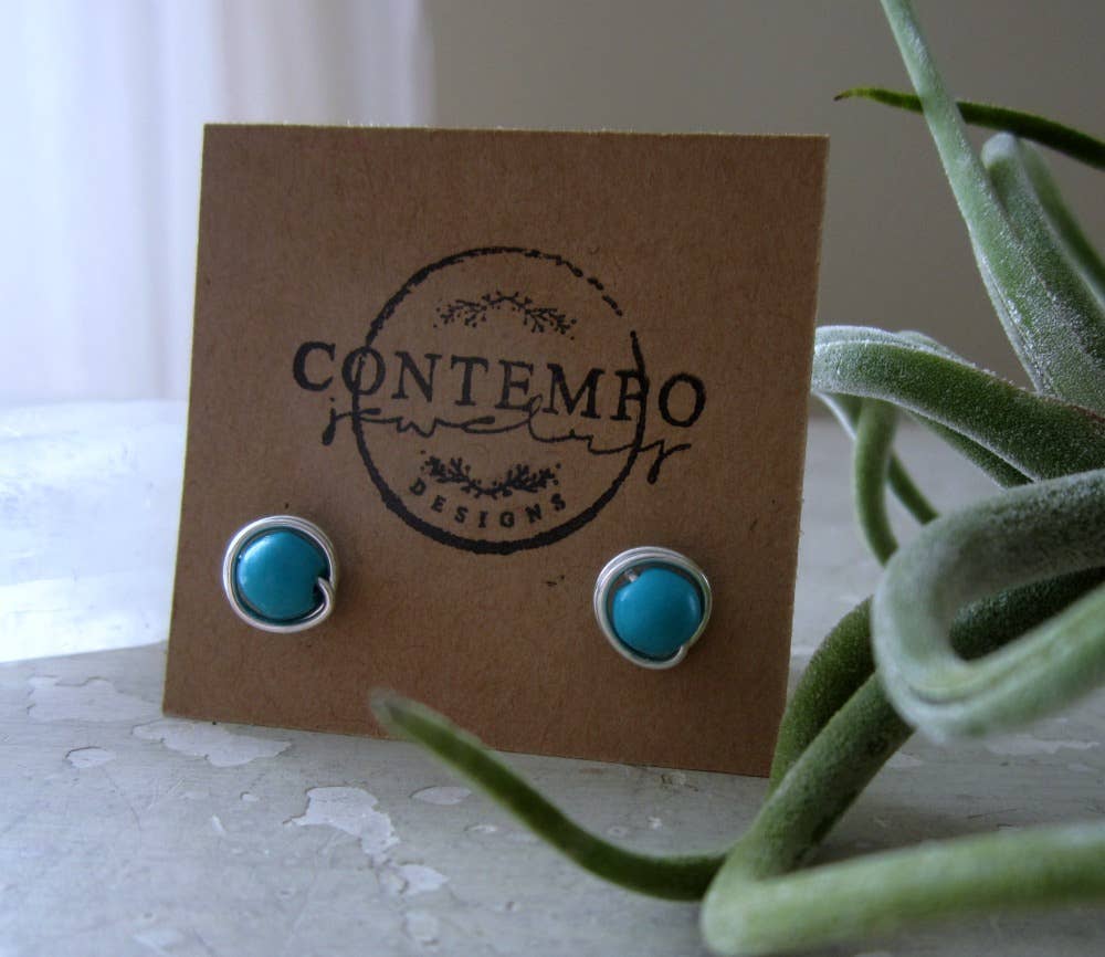 Contempo Jewelry - Wholesale Stud/Post Earrings - Turquoise Sterling Stud Earrings1