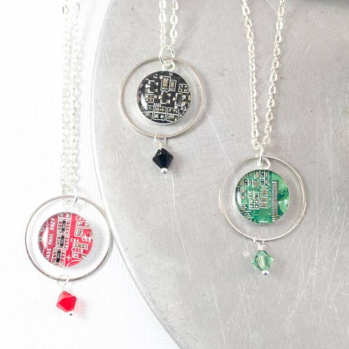 Silver Orb Necklace for wholesale by Circuit Breaker Labs