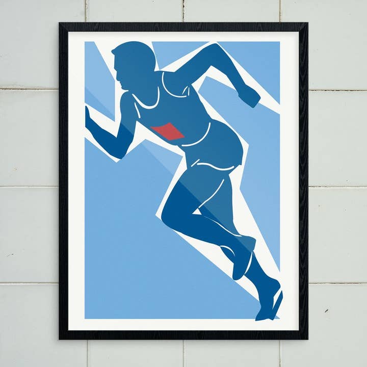 11'' x 14'' Runner Off The Starting Block Print for wholesale by Fridgedoor