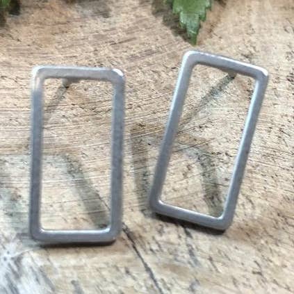 Silver Rectangle Earrings for wholesale by Harlow Jewelry