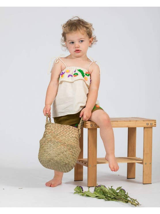 Akshu and Ing - Wholesale Tank Top - Kids - Off White Tossed Garden Top0