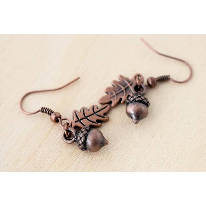 Enchanted Leaves - Vente Boucles d'oreilles pendantes - Boucles d'oreilles Charm Gand Cuivre
