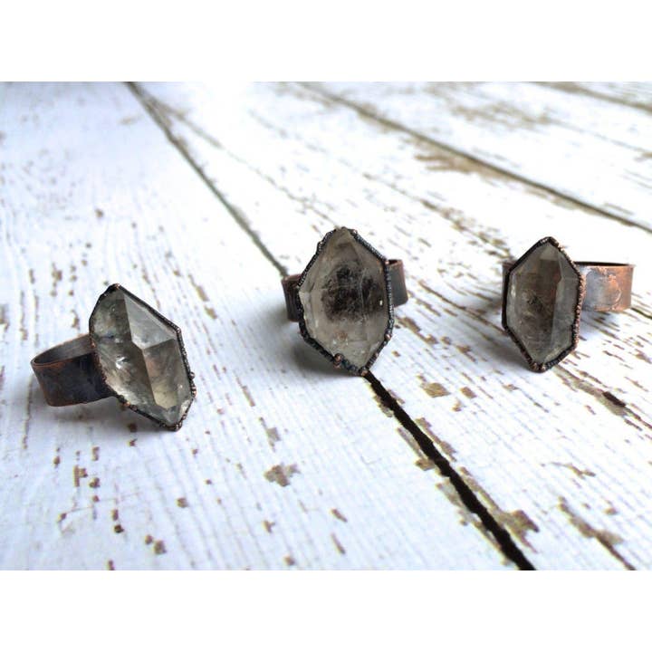 Grote Herkimer diamanten ring TE KOOP voor wholesale door HAWKHOUSE