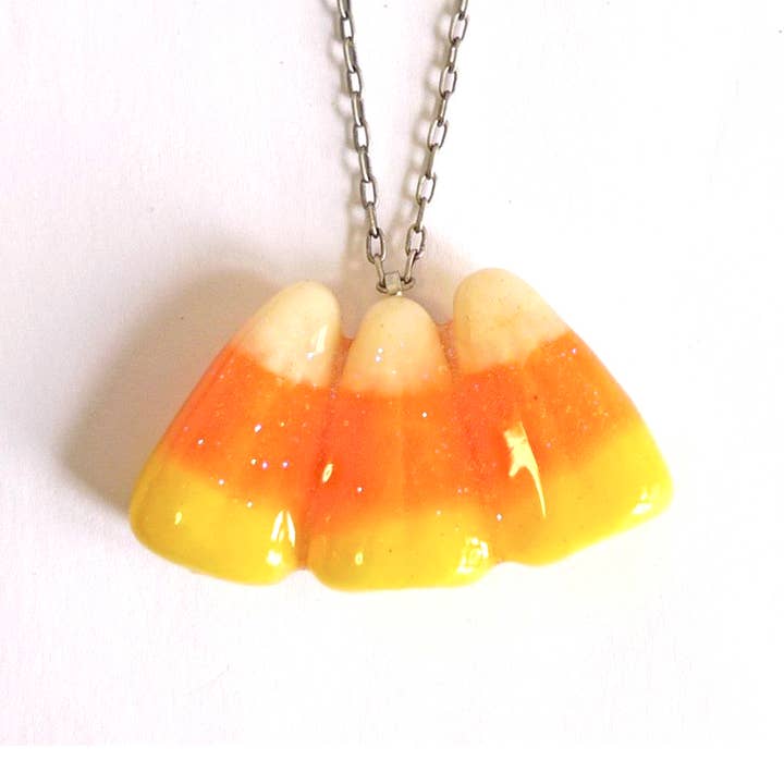 Glitterlimes – Engroshandel Halskæde med vedhæng – Triple Candy Corn halskæde - Candy smykker