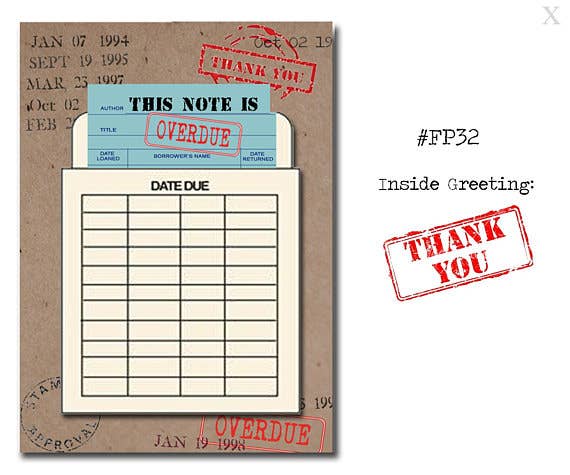 Fly Paper Products - Wholesale Thank You Card - This Note Is Overdue Thank You Greeting Card1