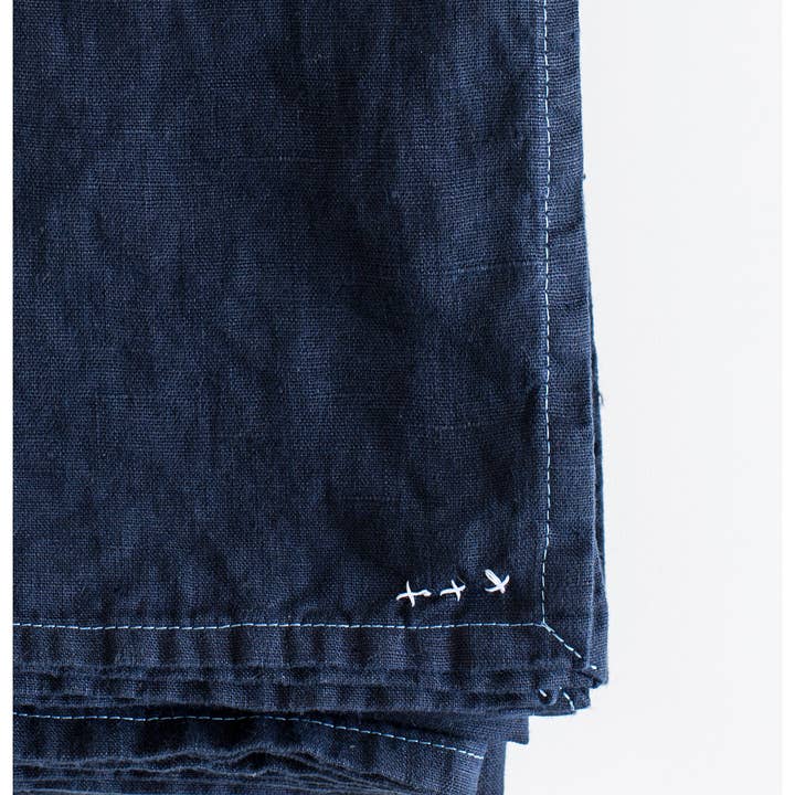 Celina Mancurti, LLC – wholesale Tablecloth – Bohemian Linen Tablecloth- Navy Blue
