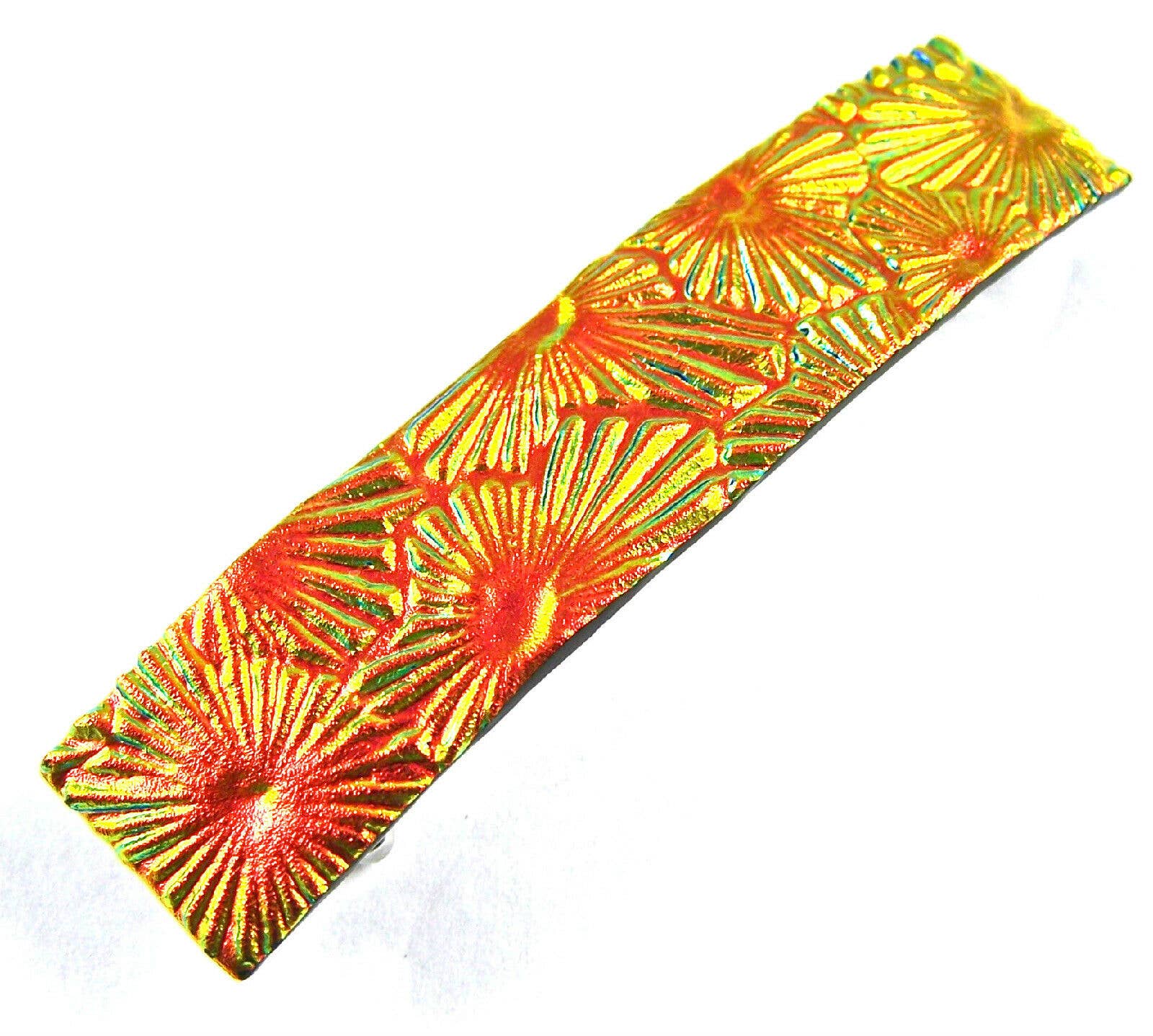 Glass Town USA - Wholesale Barrette - Women's - Barrettes Dichroic Glass Florentine Medium Size2