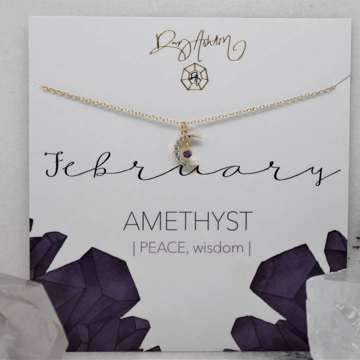 Collier croissant d'améthyste - Février pour la vente par Rory Ashton Jewelry